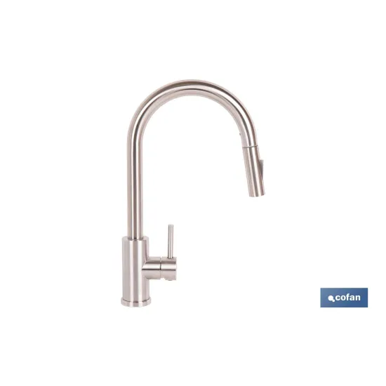 GRIFO DE COCINA DE ACERO INOX. CON MANGUERA EXTENSIBLE Y 2 FUNCIONES 400 X 220 X 54 MM (PACK - Almacén de Ferretería Acor
