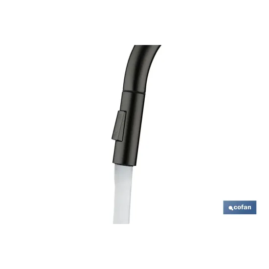 GRIFO DE COCINA DE ACERO NEGRO CON MANGUERA EXTENSIBLE Y 2 FUNCIONES 390 X 250 X 54 MM (PACK - Almacén de Ferretería Acor