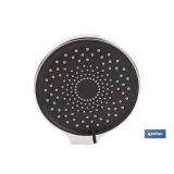 KIT DE DUCHA REDONDA CROMADO CON 3 FUNCIONES 125 X 280 MM (PACK: 1 UDS) - Almacén de Ferretería Acor