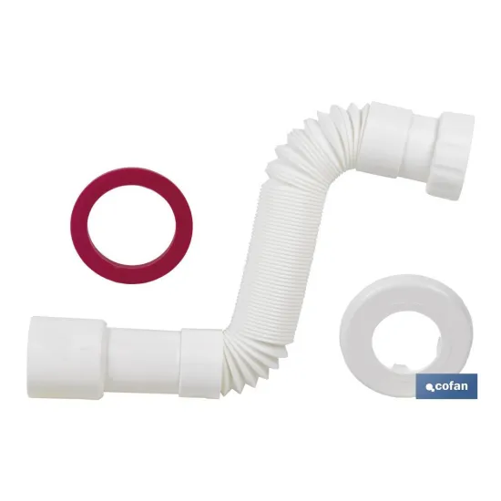 TUBO FLEXIBLE BLANCO 1 1/4 Ø32-40 MM 300-720 MM (PACK: 1 UDS) - Almacén de Ferretería Acor