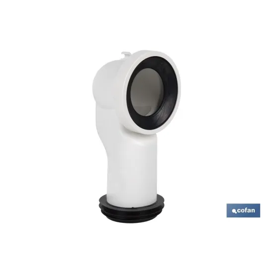 MANGUITO DE CONEXIÓN ACODADO 90° PARA INODORO CON GOMA LABIADA Ø110 MM (PACK: 1 UDS) - Almacén de Ferretería Acor