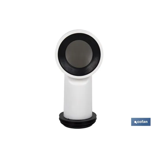 MANGUITO DE CONEXIÓN ACODADO 90° PARA INODORO CON GOMA LABIADA Ø110 MM (PACK: 1 UDS) - Almacén de Ferretería Acor
