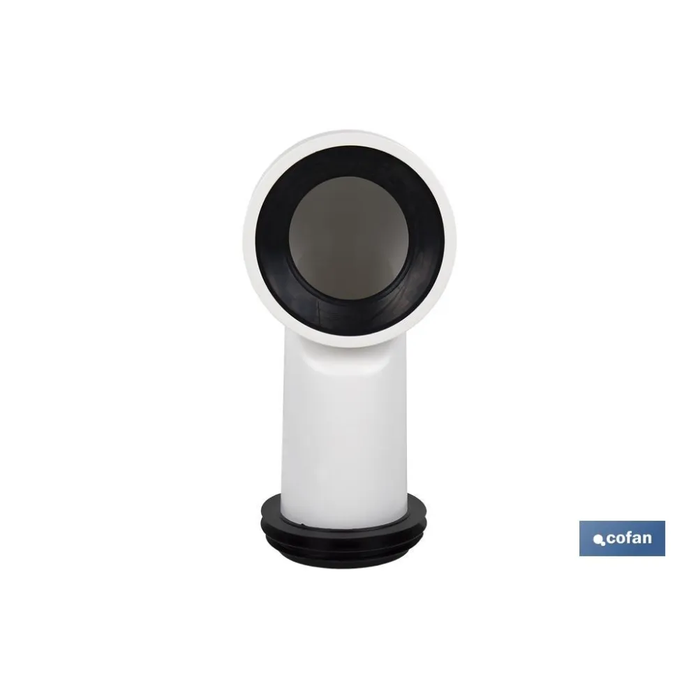 MANGUITO DE CONEXIÓN ACODADO 90° PARA INODORO CON GOMA LABIADA Ø110 MM (PACK: 1 UDS) - Almacén de Ferretería Acor