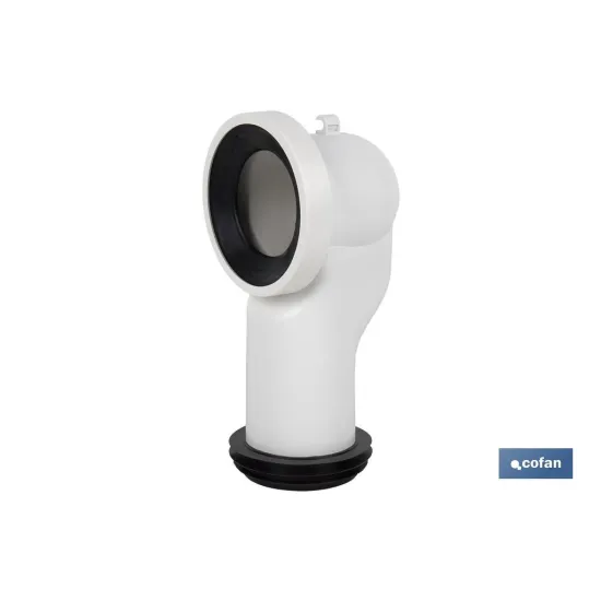 MANGUITO DE CONEXIÓN ACODADO 90° PARA INODORO CON GOMA LABIADA Ø110 MM (PACK: 1 UDS) - Almacén de Ferretería Acor