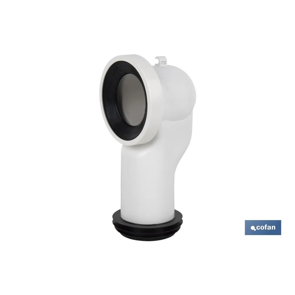 MANGUITO DE CONEXIÓN ACODADO 90° PARA INODORO CON GOMA LABIADA Ø110 MM (PACK: 1 UDS) - Almacén de Ferretería Acor