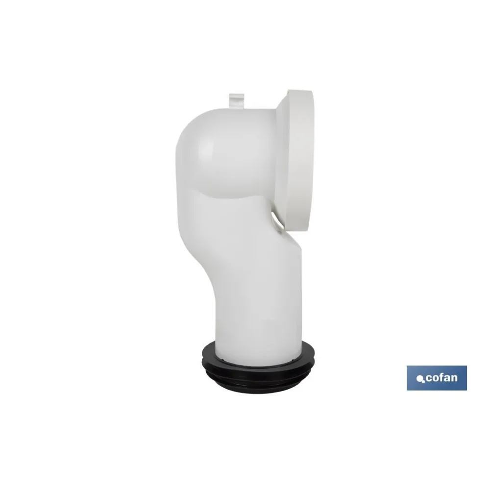 MANGUITO DE CONEXIÓN ACODADO 90° PARA INODORO CON GOMA LABIADA Ø110 MM (PACK: 1 UDS) - Almacén de Ferretería Acor