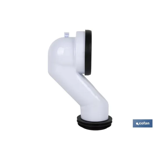 MANGUITO DE CONEXIÓN ACODADO 45° PARA INODORO CON GOMA LABIADA Ø110 MM (PACK: 1 UDS) - Almacén de Ferretería Acor