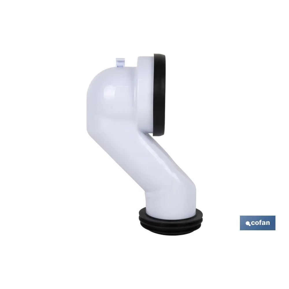 MANGUITO DE CONEXIÓN ACODADO 45° PARA INODORO CON GOMA LABIADA Ø110 MM (PACK: 1 UDS) - Almacén de Ferretería Acor