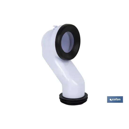 MANGUITO DE CONEXIÓN ACODADO 45° PARA INODORO CON GOMA LABIADA Ø110 MM (PACK: 1 UDS) - Almacén de Ferretería Acor
