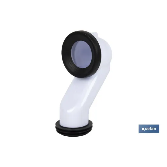 MANGUITO DE CONEXIÓN ACODADO 45° PARA INODORO CON GOMA LABIADA Ø110 MM (PACK: 1 UDS) - Almacén de Ferretería Acor