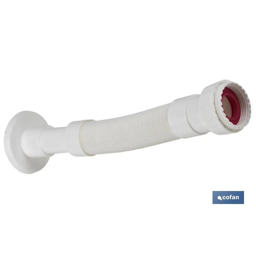 TUBO FLEXIBLE BLANCO 1 1/2 CON REDUCTOR 1 1/4 Ø32-40 330-690 MM (PACK: 1 UDS) - Almacén de Ferretería Acor