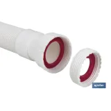 TUBO FLEXIBLE BLANCO 1 1/2 CON REDUCTOR 1 1/4 Ø32-40 330-690 MM (PACK: 1 UDS) - Almacén de Ferretería Acor