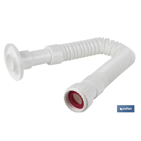 TUBO FLEXIBLE BLANCO 1 1/2 CON REDUCTOR 1 1/4 Ø32-40 330-690 MM (PACK: 1 UDS) - Almacén de Ferretería Acor