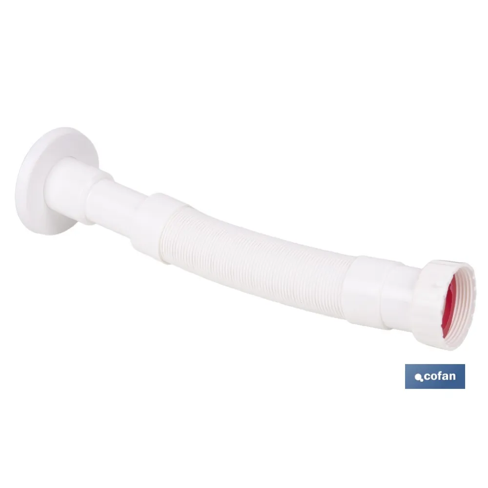 TUBO FLEXIBLE BLANCO 1 1/2  Ø32-40 300-720 MM (PACK: 1 UDS) - Almacén de Ferretería Acor