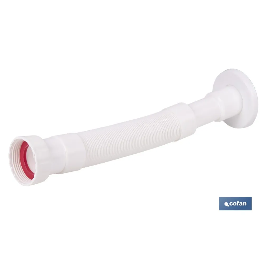 TUBO FLEXIBLE BLANCO 1 1/2  Ø32-40 300-720 MM (PACK: 1 UDS) - Almacén de Ferretería Acor