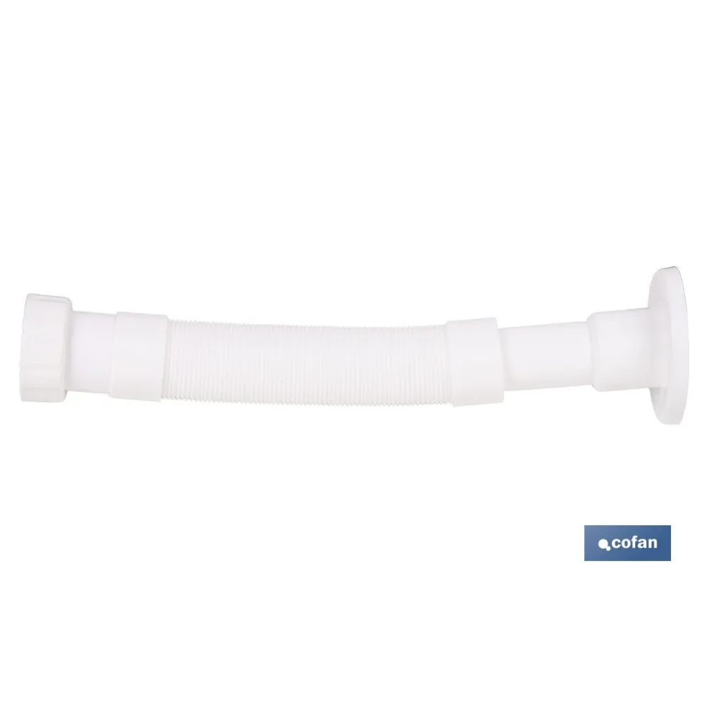TUBO FLEXIBLE BLANCO 1 1/2  Ø32-40 300-720 MM (PACK: 1 UDS) - Almacén de Ferretería Acor