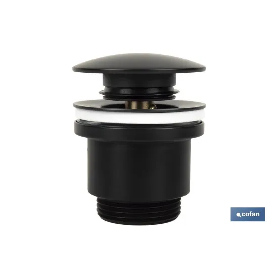 VÁLVULA CLICK-CLACK NEGRA CON TAPÓN GRANDE Ø63 MM (PACK: 1 UDS) - Almacén de Ferretería Acor