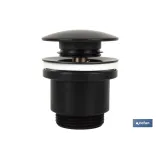 VÁLVULA CLICK-CLACK NEGRA CON TAPÓN GRANDE Ø63 MM (PACK: 1 UDS) - Almacén de Ferretería Acor