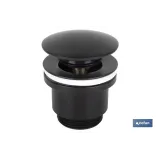VÁLVULA CLICK-CLACK NEGRA CON TAPÓN GRANDE Ø63 MM (PACK: 1 UDS) - Almacén de Ferretería Acor