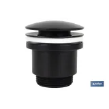 VÁLVULA CLICK-CLACK NEGRA CON TAPÓN GRANDE Ø63 MM (PACK: 1 UDS) - Almacén de Ferretería Acor