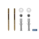 SET 2 PCS TORNILLOS VERTICALES FIJACIÓN INODORO 5 X 75 (PACK: 1 UDS) - Almacén de Ferretería Acor