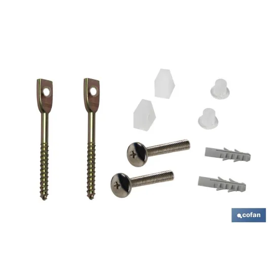 SET 2 PCS TORNILLOS HORIZONTALES FIJACIÓN INODORO 5 X 75 (PACK: 1 UDS) - Almacén de Ferretería Acor