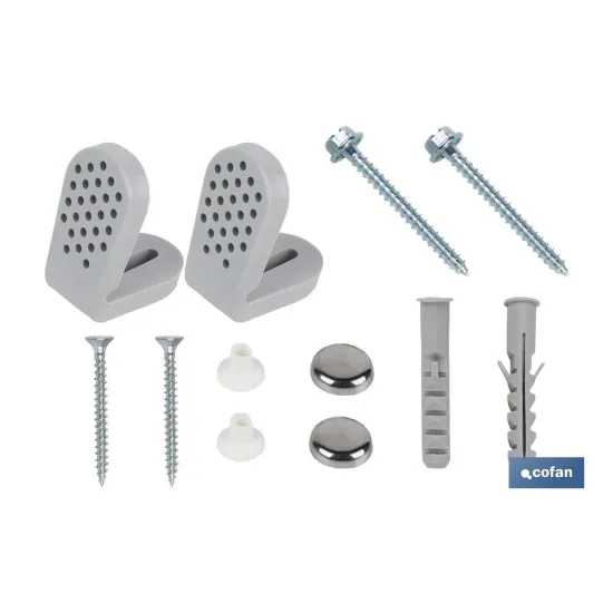 CONJUNTO TORNILLOS FIJACIÓN INODORO Y SOPORTE NYLON HORIZONTAL (PACK: 1 UDS) - Almacén de Ferretería Acor