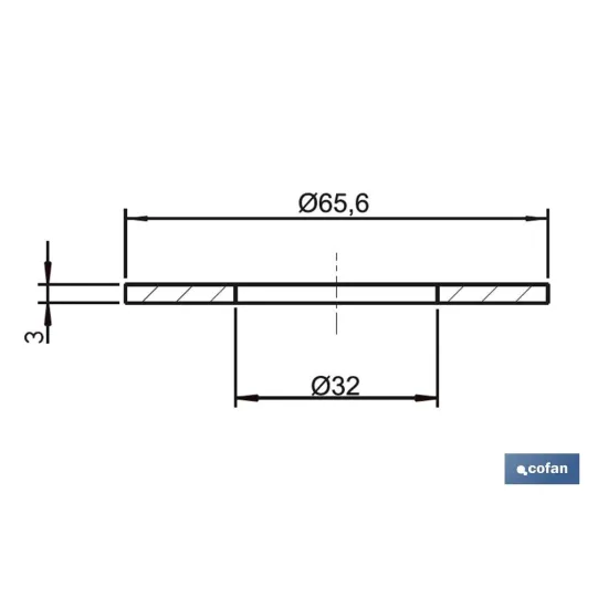 GOMA Ø32 x Ø65,6 x 3 MM CIERRE DESCARGADOR TIPO VICTORIA (PACK: 10 UDS) - Almacén de Ferretería Acor