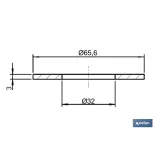 GOMA Ø32 x Ø65,6 x 3 MM CIERRE DESCARGADOR TIPO VICTORIA (PACK: 10 UDS) - Almacén de Ferretería Acor