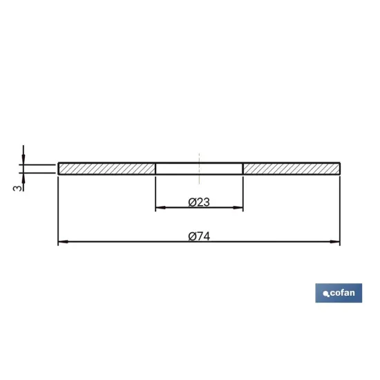 GOMA Ø23 x Ø74 x 3 MM CIERRE SIN CUELLO PARA DESCARGADOR CISTERNA BAJA (PACK: 10 UDS) - Almacén de Ferretería Acor