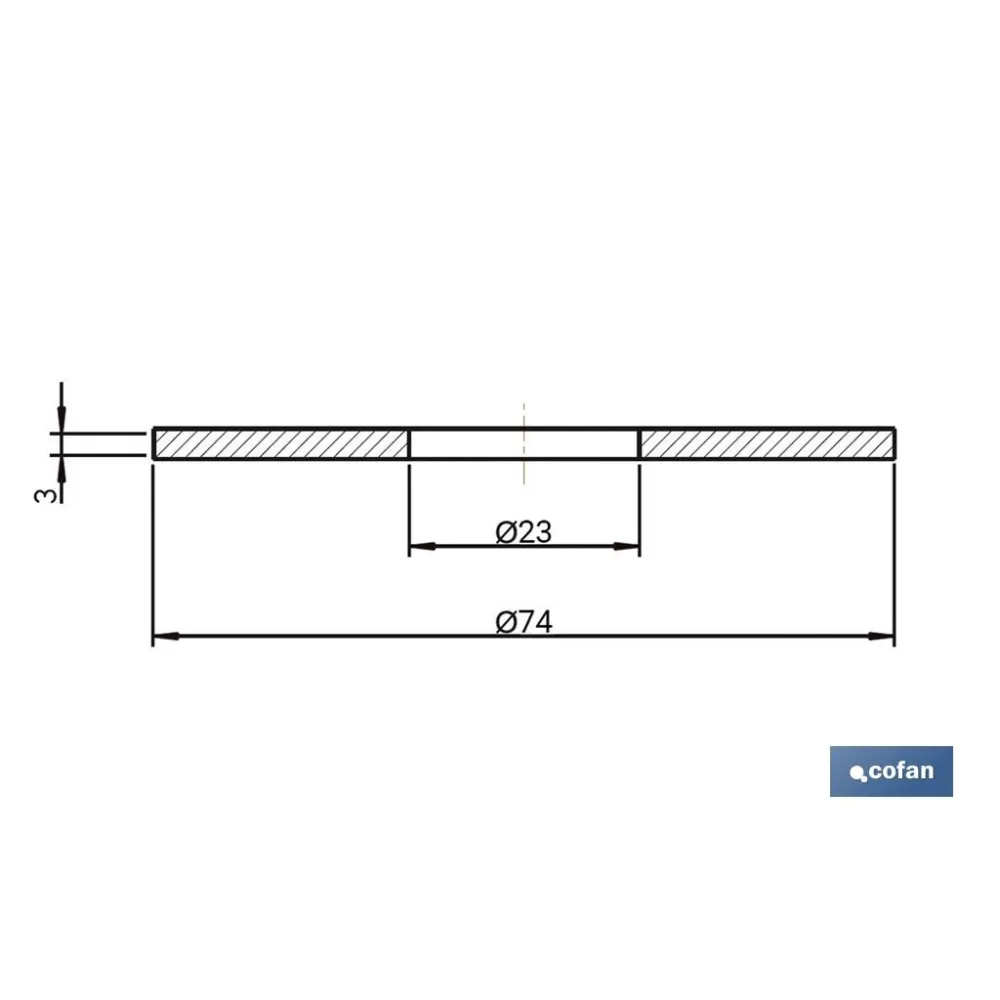 GOMA Ø23 x Ø74 x 3 MM CIERRE SIN CUELLO PARA DESCARGADOR CISTERNA BAJA (PACK: 10 UDS) - Almacén de Ferretería Acor