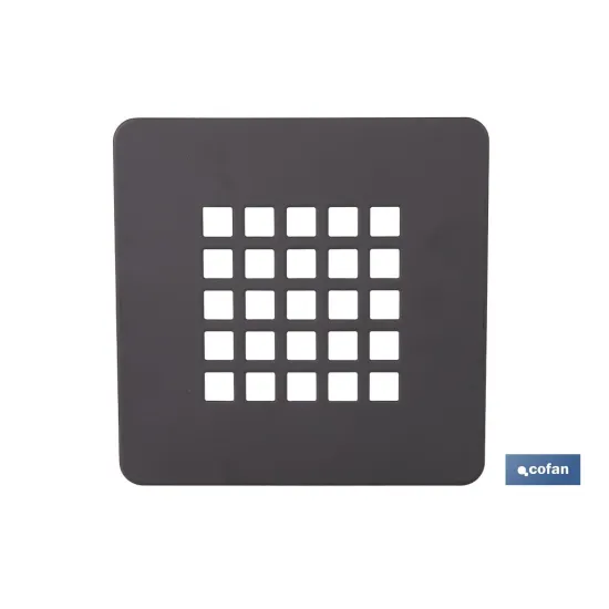 REJILLA DE DUCHA EN NEGRO MATE 125 X 125 MM (PACK: 1 UDS) - Almacén de Ferretería Acor