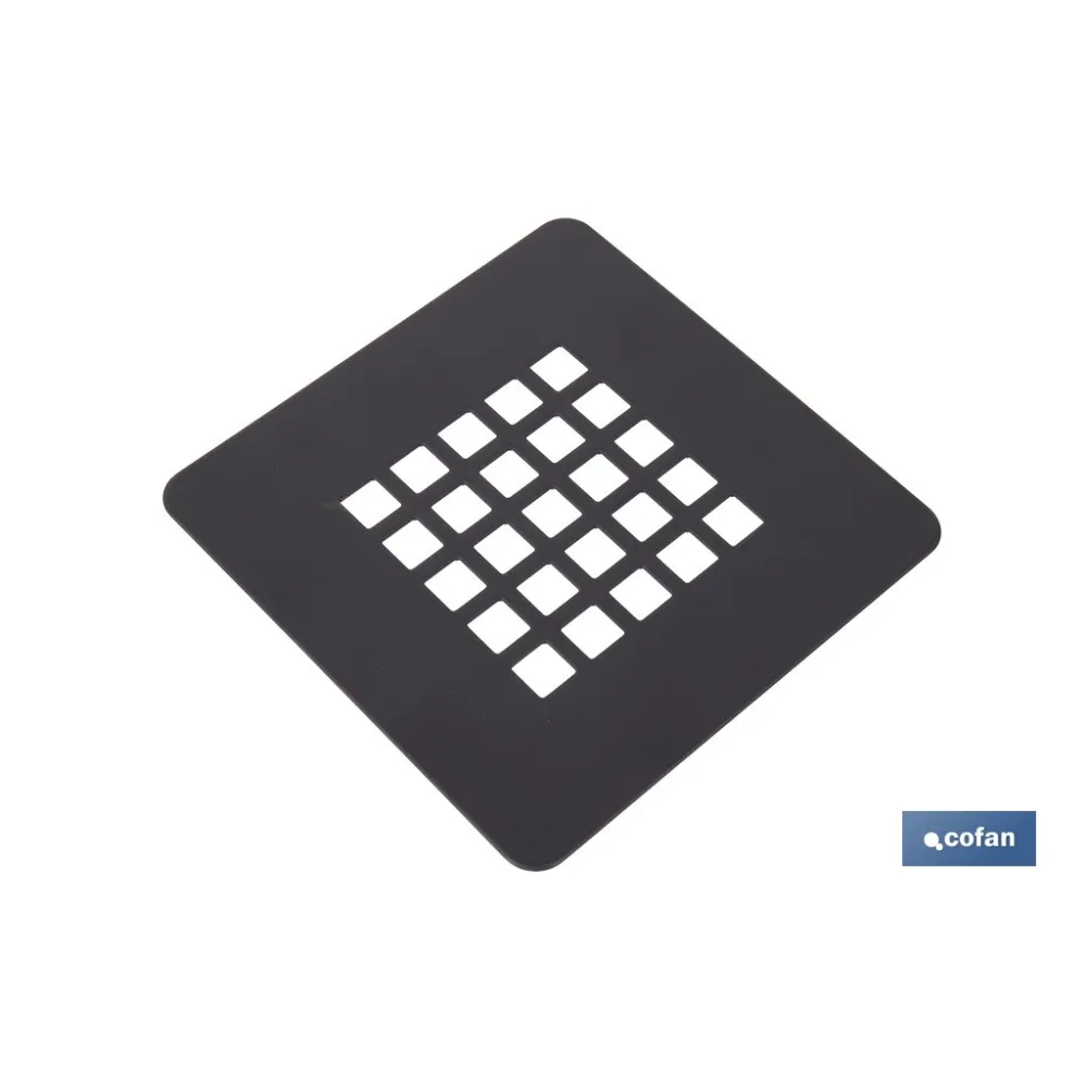 REJILLA DE DUCHA EN NEGRO MATE 125 X 125 MM (PACK: 1 UDS) - Almacén de Ferretería Acor