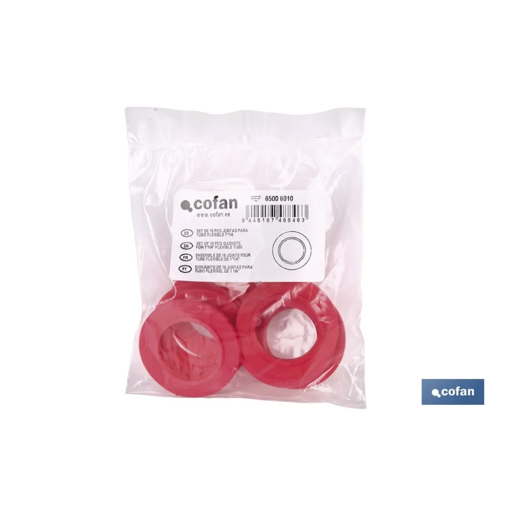 SET DE 10 JUNTAS PARA TUBO FLEXIBLE 1 1/4 (PACK: 1 UDS) - Almacén de Ferretería Acor