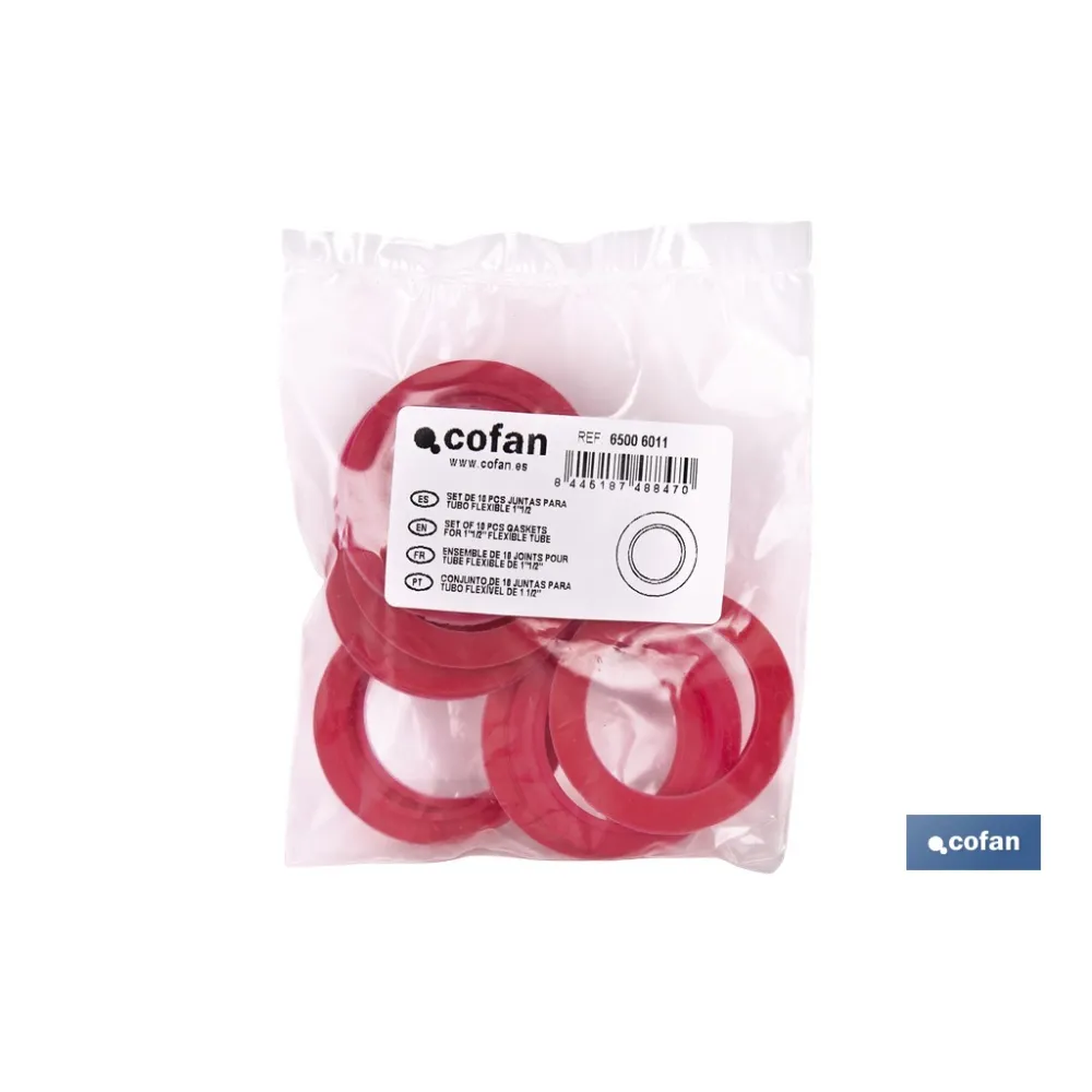 SET DE 10 JUNTAS PARA TUBO FLEXIBLE 1 1/2 (PACK: 1 UDS) - Almacén de Ferretería Acor