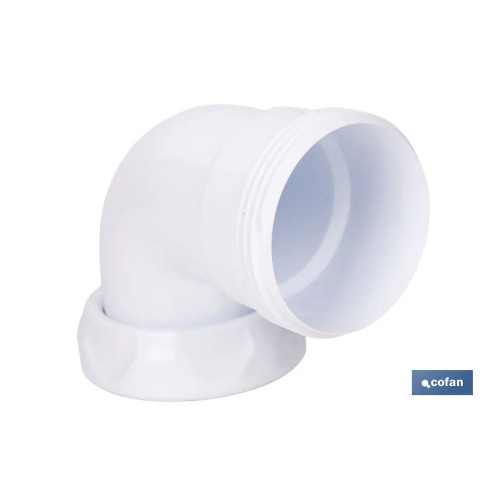 CODO ROSCA 1 1/2 CON VALONA Y TUERCA LOCA (PACK: 1 UDS) - Almacén de Ferretería Acor