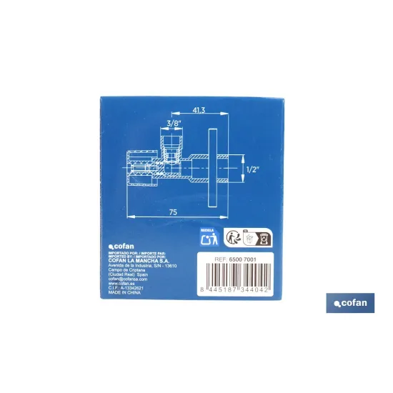SET 2 VÁLVULAS DE ESCUADRA 1/2 x 3/8 (PACK: 1 UDS) - Almacén de Ferretería Acor
