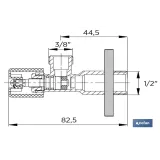 VÁLVULA DE ESCUADRA 1/2 x 3/8 MODELO PISTÓN (PACK: 1 UDS) - Almacén de Ferretería Acor