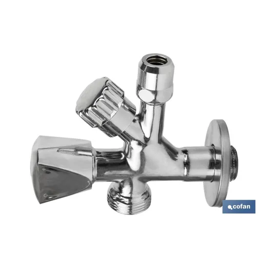 VÁLVULA DE ESCUADRA 1/2 x 3/4 x 3/8 MODELO COMBI (PACK: 1 UDS) - Almacén de Ferretería Acor