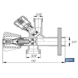 VÁLVULA DE ESCUADRA 1/2 x 3/4 x 3/8 MODELO COMBI (PACK: 1 UDS) - Almacén de Ferretería Acor