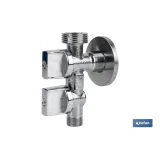 VÁLVULA DE ESCUADRA 1/2 x 3/4 x 3/8 DOBLE SALIDA (PACK: 1 UDS) - Almacén de Ferretería Acor