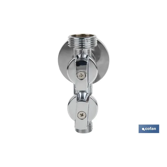 VÁLVULA DE ESCUADRA 1/2 x 3/4 x 3/8 DOBLE SALIDA (PACK: 1 UDS) - Almacén de Ferretería Acor