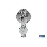 VÁLVULA DE ESCUADRA 1/2 x 3/4 x 3/8 DOBLE SALIDA (PACK: 1 UDS) - Almacén de Ferretería Acor