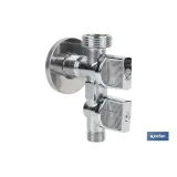VÁLVULA DE ESCUADRA 1/2 x 3/4 x 3/8 DOBLE SALIDA (PACK: 1 UDS) - Almacén de Ferretería Acor