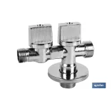 VÁLVULA DE ESCUADRA 1/2 x 1/2 x 3/8 DOBLE SALIDA (PACK: 1 UDS) - Almacén de Ferretería Acor