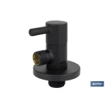 VÁLVULA DE ESCUADRA 1/2 x 3/8 MODELO LUX NEGRA (PACK: 1 UDS) - Almacén de Ferretería Acor