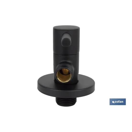 VÁLVULA DE ESCUADRA 1/2 x 3/8 MODELO LUX NEGRA (PACK: 1 UDS) - Almacén de Ferretería Acor