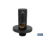 VÁLVULA DE ESCUADRA 1/2 x 3/8 MODELO LUX NEGRA (PACK: 1 UDS) - Almacén de Ferretería Acor