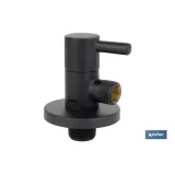 VÁLVULA DE ESCUADRA 1/2 x 3/8 MODELO LUX NEGRA (PACK: 1 UDS) - Almacén de Ferretería Acor