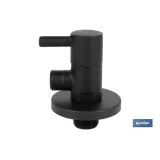 VÁLVULA DE ESCUADRA 1/2 x 3/8 MODELO LUX NEGRA (PACK: 1 UDS) - Almacén de Ferretería Acor